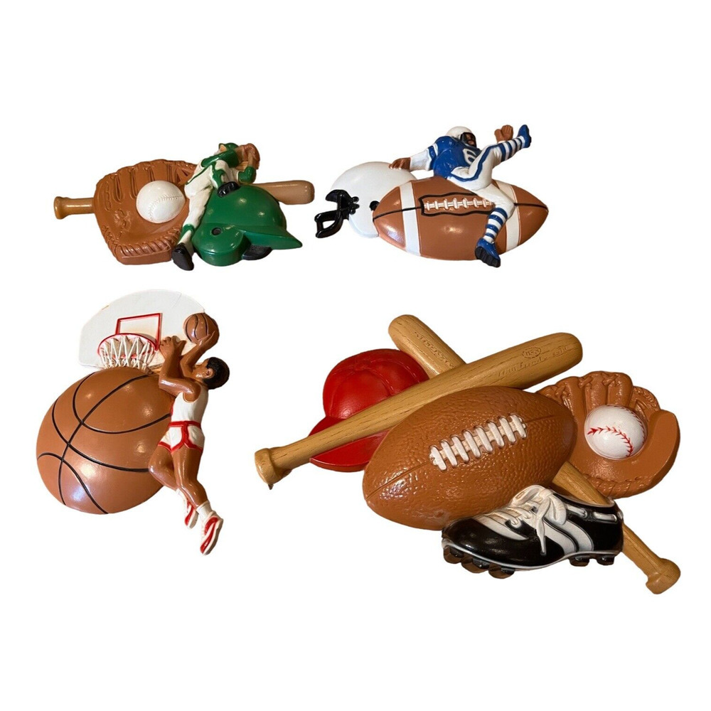 Vintage Sports Theme Wall Hangers-Burwood Basketball, Baseball, Football Decor